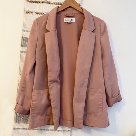 FOREVER 21 Burnt Rose Pink Blazer Button Front 10 - Picture 1 of 8